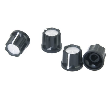 4pc Black Guitar Volume Control Rotary Knobs 15 6mm Dia. Insert Shaft