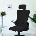 thumbnail image 6 of Office Chair Cover with Headrest Cover with Durable Zippers for Kitchen Swivel Black, 6 of 6
