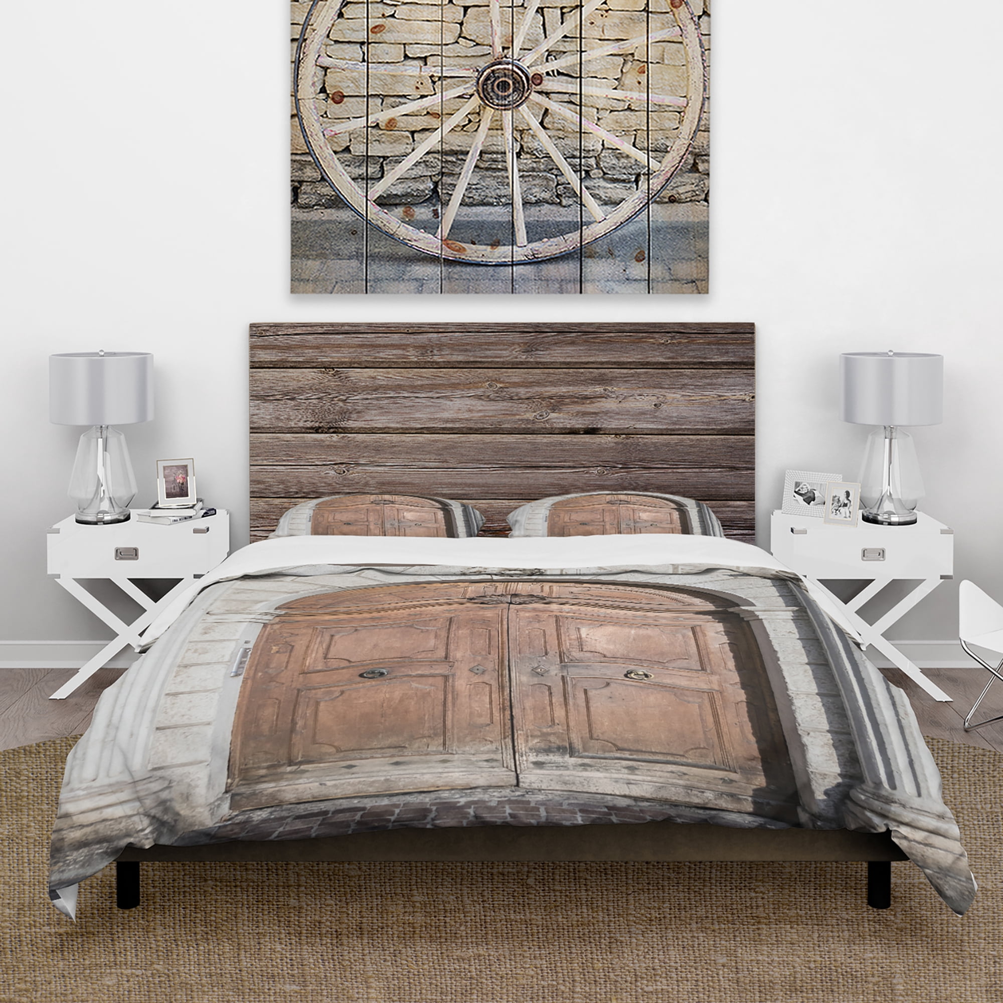 Designart 'Arched Medieval Palace Door' Vintage Duvet Cover Set