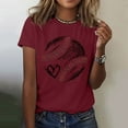 thumbnail image 2 of TODOZO Hot Sale!! Baseball Shirts for Women Baseball Mom Tshirt Baseball Graphic Tee Game Day Gifts Funny Short Sleeve Tops Wine 3Xl, 2 of 5