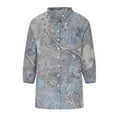 thumbnail image 4 of Pompotops Mode Femme Ample Col en V Manches 3/4 Imprimé devant Bouton Cardigan Chemise Hauts T-shirt Liquidation, 4 of 6