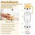 thumbnail image 3 of Honey Dispenser, 2026 Upgraded Glass No-Drip Bottle with Base & Handle, Mess-Free Pouring Syrup Container for Coffee, Tea, Salad(Yellow), 3 of 6