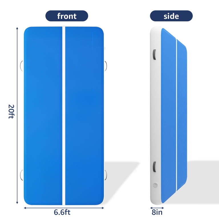 20x6.6FT Inflatable Gymnastics Mat – Home Air Tumbling Track Floor With Pump