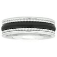 thumbnail image 3 of Men's Black and White Tungsten-Ceramic Ring, 7mm, 3 of 4