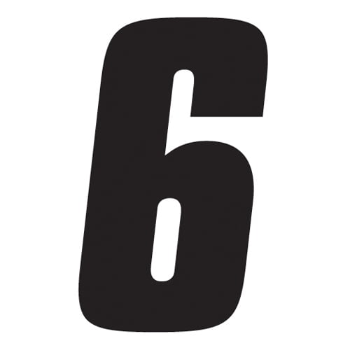 Factory Effex 7" Black Vinyl Number 7 Dirt Bike ATV Motocross Number Plate Graphic - 3 Pack (08-90086)