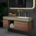 thumbnail image 2 of 48 inch Floating Bathroom Vanity with Sink, Modern Wall Mounted Vanity Bathroom Storage Cabinet with Grey Sintered Stone Countertop, Ceramic Single Sink, 2 of 6