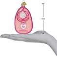 thumbnail image 6 of Old World Christmas Pink Baby Bib Glass Baby's First Christmas 32386, 6 of 7