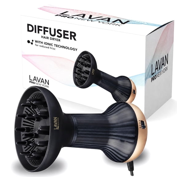 Diffuser Hair Dryer for Curly and Wavy Hair with Ionic Technology Adjustable Heat and Speed Settings