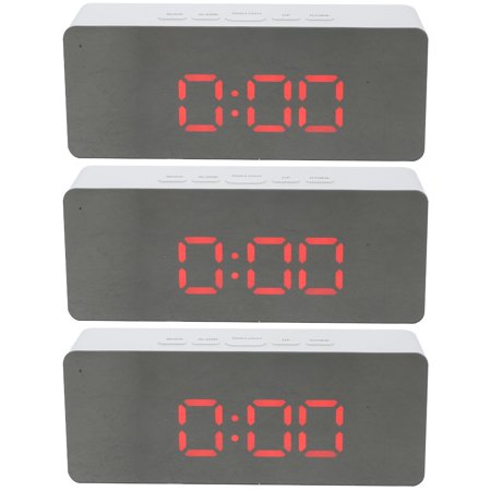 Raindrops 3pcs Mirror Surface Digital Alarm Clock LED Alarm Clock Indoor Digital Clock Kids Alarm Clock