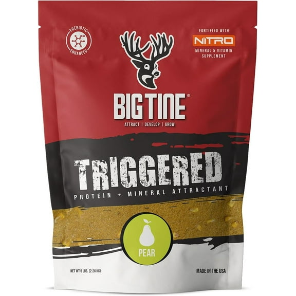 Big Tine Triggered Protein   Mineral Deer Feed Attractant, Pear Rush, 5 lb Bag