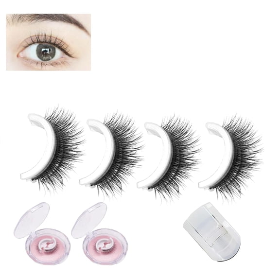 Hardpointing Reusable Self Adhesive Eyelashes, Hard Pointing Eyelashes, Hardpointing Reusable Adhesive Eyelashes, Self Adhesive Magnetic Lashes Natural Look No Glue (03#)