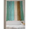 thumbnail image 3 of Sheer Curtains 63 inches Long, Turquoise Brown Wood Grain Gradient Farmhouse Country Light Filtering Sheer Window Curtains Rod Pocket Voile Drapes for Bedroom Living Room, 52"W x 63"L 2 Panels, 3 of 7