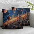 thumbnail image 3 of Orinice Solar System Telescope Space Art Graphic Decorative Throw Pillow Cover for Home Couch Living Room Bed Sofa - Zipper Closure 1PC 20x20in, 3 of 5