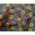 thumbnail image 4 of oneOone Silk Tabby Fabric Leaves & Floral Block Print Fabric BTY 42 Inch Wide, 4 of 5