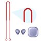 thumbnail image 4 of Matsuzay Cordón de silicona a prueba de sudor, resistente al agua, antipérdida, accesorios, cordones antideslizantes, cuerda para el cuello, Electrónica Rojo, 4 of 6