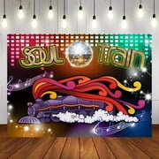 70's Theme Photography Backdrop 70's and 80's Disco Dancing Prom Party Decoration Supplies Neon Glow Photo Background Studio Props Banner