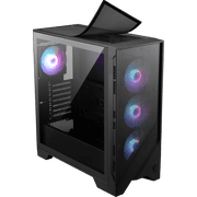 MSI MAG FORGE 321R AIRFLOW WMT ARGB Mid-Tower ATX PC Case - 4X Pre-installed Fans, High Airflow, Magnetic Dust Filter, Black