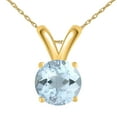 thumbnail image 2 of Aonejewelry 0.45Ct Round Aquamarine Pendant in 14k Yellow Gold, 2 of 5