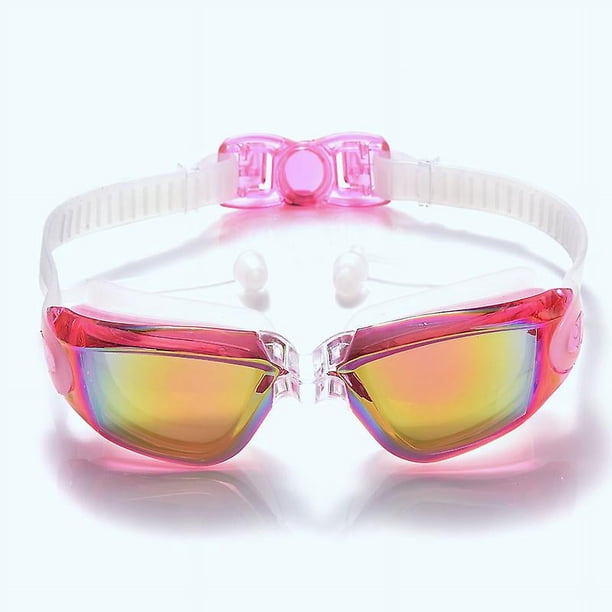 Gafas de natación de silicona impermeables para adultos, tapones para los oídos de una pieza, color rosa Rojo Verde Cocina, Decoración y Otros