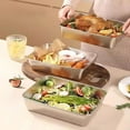 thumbnail image 4 of Stainless Steel Airtight Food Storage Container Set Secure Lid For Freshness Refrigerator Organization Picnic BBQ Multipurpose Kitchen Tray, 4 of 4