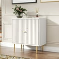 thumbnail image 5 of HLR White Accent Cabinet with Fluted Textured, Modern Sideboard Buffet Cabinet with 2-Doors, 5 of 7