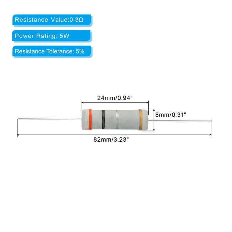 1W Carbon film resistors 5% Full Range available 0.1 to 4.7M ohm Full E24 Series