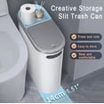 thumbnail image 2 of 2.1 Gallon Rectangular Bathroom Garbage Can, Slim Garbage Can with Press Top Lid for Toilet, Bedroom, Kitchen, Office, Living Room, 2 of 5