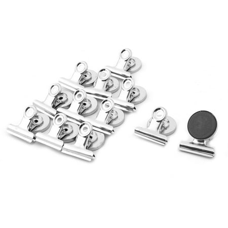 Large Metal Memo Clips - Fridge Magnet Spring Loaded Wall Memo Ticket Hook Binder Clamp Clip 12 Pcs