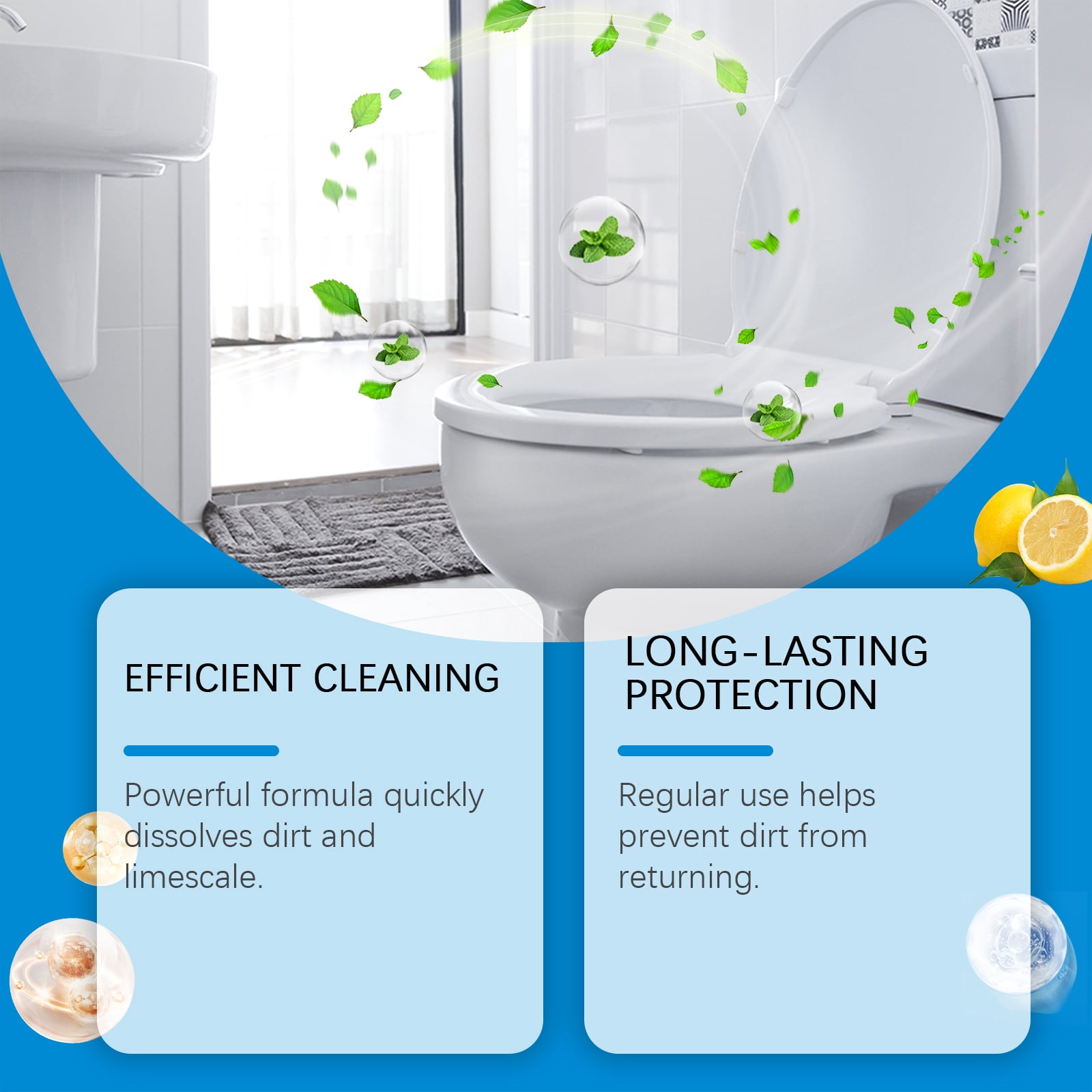 Alvantor Toilet Bowl Cleaner Tablets - Drop-In Cleaner Prevents Stains & Deodorizes - 20 Count