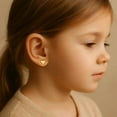 thumbnail image 2 of 18K Solid Yellow Gold Polished Heart Post Earring, 2 of 4