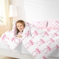 thumbnail image 4 of Erosebridal Girls Bowknot Personalized Gifts 7pcs Bedding Comforter Set,Pink 3D Cartoon Alphabet X Print Queen Bedding Sets For Kids,Pink Reversible, 4 of 7