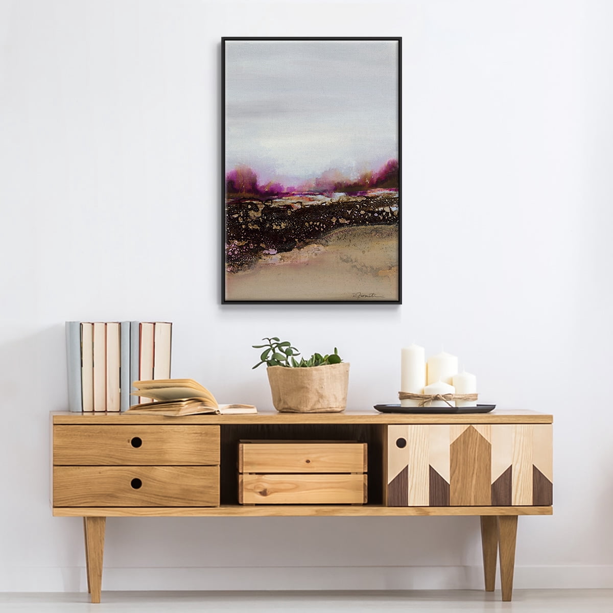 Reflections of My Mind Framed Premium Gallery Wrapped Canvas - Ready to Hang - 27 x 41 - Black Floating Frame