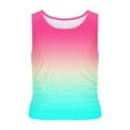 thumbnail image 4 of Ashirexll Tank Tops for Women Summer Sleeveless Round Neck Slim Side Ruched Basic Tee Shirts., 4 of 5