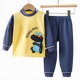 thumbnail image 4 of HCNTES Toddler Baby Boy Soft 2pcs Pajamas Set Cute Dailywear & Loungewear Outfits Set for Kids Warm All-Weather Outfits Set(A01-Dark Blue,5-6 Years), 4 of 4