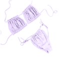 thumbnail image 4 of Afdoent Womens Bikini Sets Swimwear New Bandeau Bikini Polka Dot Tie Split Women's Swimsuit Bikini Vacation Outfits, 4 of 4