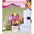 thumbnail image 4 of Pop Up Card, 3D Flower Bouquet Greeting Cards for Women with Note Card and Envelope for All Occasion, Mother's Day, Anniversary, Birthday, Thank You, Teacher Appreciation Card, 4 of 7