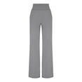 thumbnail image 7 of Efsteb Yoga Pants Women High Waist Stretch Casual Soft Straight Leg Bottoms Workout Wide Leg Pants Gym Fitness Athletic Yoga Jogger Trouser (Gray,M), 7 of 7