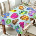 thumbnail image 4 of Coolnut Easter Color Eggs Tablecloth Rectangle Colorful Table Cloth Large Square Table Cover for Dining Kitchen Party 54"x72" Decor Gift, 4 of 7