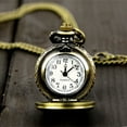 thumbnail image 4 of rygai Retro Vintage Steampunk Quartz Necklace Carving Pendant Chain Clock Pocket Watch,Flower, 4 of 8