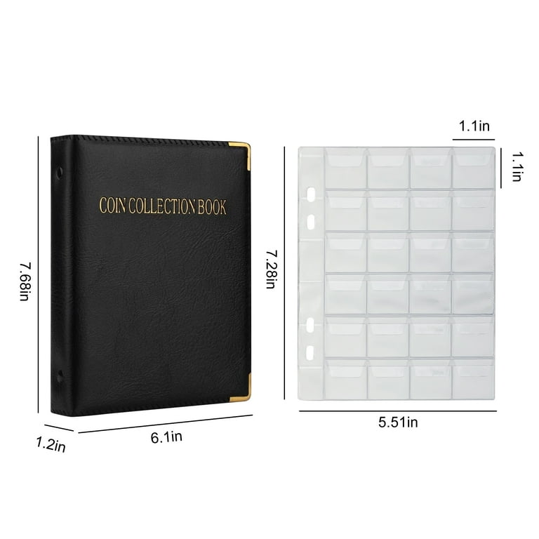 TSV Coin Album Collection Book, Waterproof PVC Pages, 480 Pockets