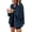 Blue, variant on Women's Green Oversized Waffle Knit Shacket Casual Button Down Long Sleeve Shirt Jacket Tops with Pockets