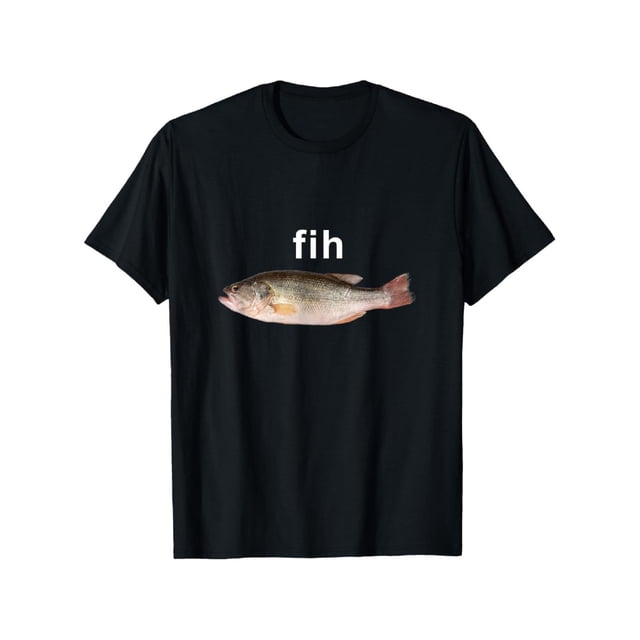 Camiseta 100 % algodón con el meme "Fih" (mal escrito) - Camiseta gráfica con humor sencillo - Camiseta informal unisex de manga corta para fans de los memes