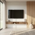 thumbnail image 1 of Nexera Slim 72" Wall-Mounted TV Stand with 2 Cabinets, Light Walnut, 1 of 6
