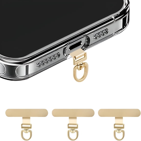 GJX 360° Rotating Stainless Steel Phone Tether Tab(3-Pack)-Universal for Iphone&Other Phones(Fits Wristbands/Necklaces/Crossbody Straps)