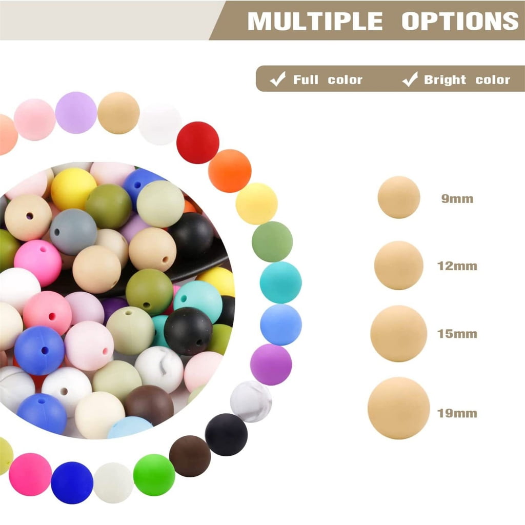 Zeiwohndc 500pcs Pacifier Clip Bead Bulk Teething Loose Bead Jewelry Infant Shower Gift