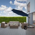 thumbnail image 3 of CorLiving 9.5ft Offset Tilting and Rotating Outdoor Umbrella with Aluminum and Steel Frame and Durable Canopy, 3 of 8