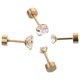 thumbnail image 1 of unbranded 2 Pares De Aretes De Zirconia En Resistente Y Dorado, 1 of 7