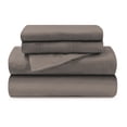 thumbnail image 2 of BNM Flannel Cotton Solid Sheet Set, Split Top King, Grey, 2 of 6
