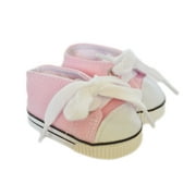 American Creations Pink Canvas Tennis Shoes Fits 18 Inch American Girl Dolls, 18 Inch Kennedy And Friends Dolls, 18 Inch My Life As Dolls And 15 Inch Bitty Baby Dolls- Doll Shoes..