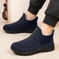 thumbnail image 2 of Rokment Orthopedic Winter Snow Boots for Women Seniors Cold Weather Lightweight Comfortable Warm Fuzzy Lined Nursing Walking Work Ankle Booties with Arch Support Dark Blue Size 8.5, 2 of 4